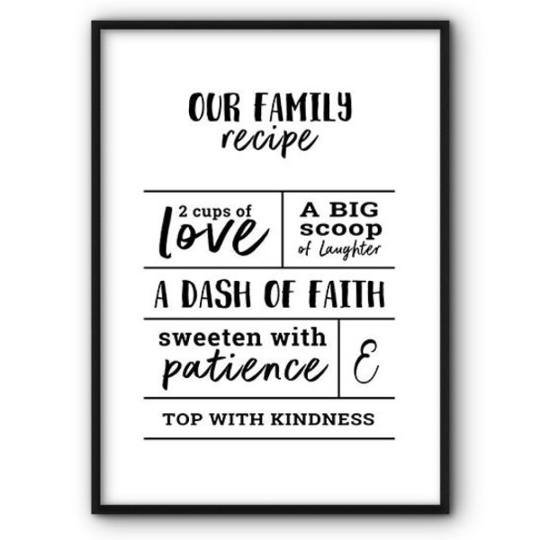Our Family Recipe Canvas Print