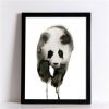 Panda Watercolour Art Canvas Print - Image 3